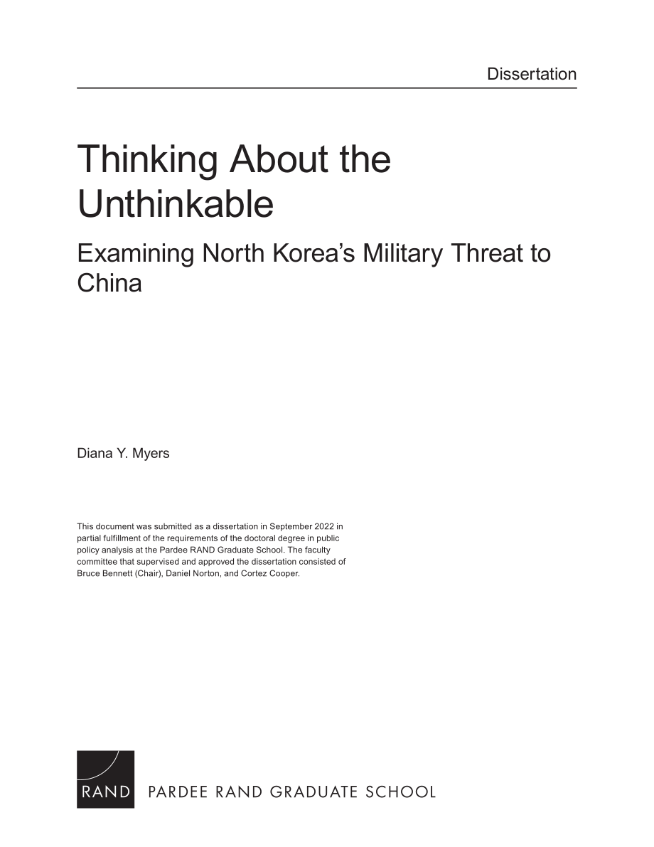 RAND_RGSDA2469-1 审视朝鲜对中国的军事威胁_第1页