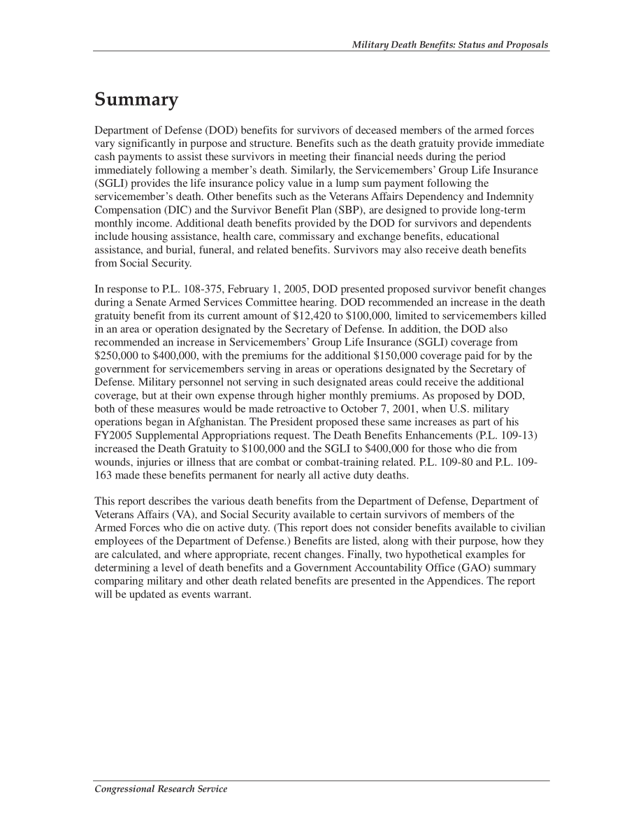 [20080326]RL32769_军人死亡抚恤金：现状和建议.pdf_第2页