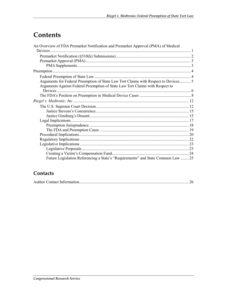 [20120113]R40534_Riegel v.MedtronicInc.：联邦优先购买FDA上市前批准的医疗器械州侵权法.pdf_第3页