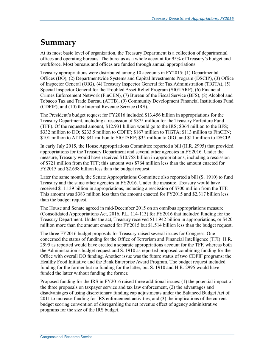 [20160119]R44346_2016财年财政部拨款.pdf_第2页