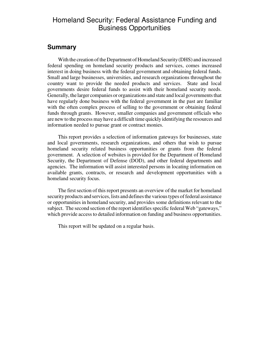 [20041223]RL32036_国土安全部：联邦援助资金和商业机会.pdf_第2页