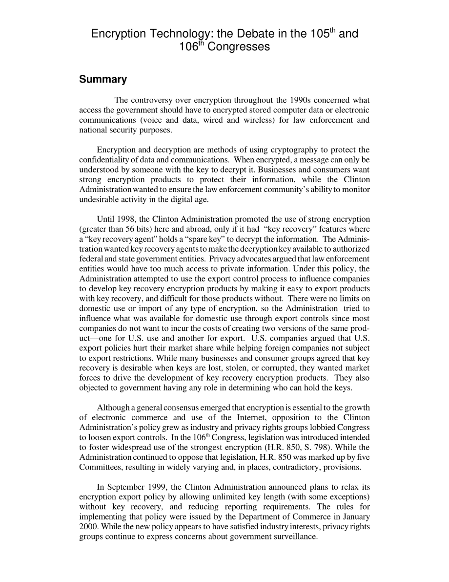 [20010122]RL30836_加密技术：第105届和106届大会的辩论.pdf_第2页