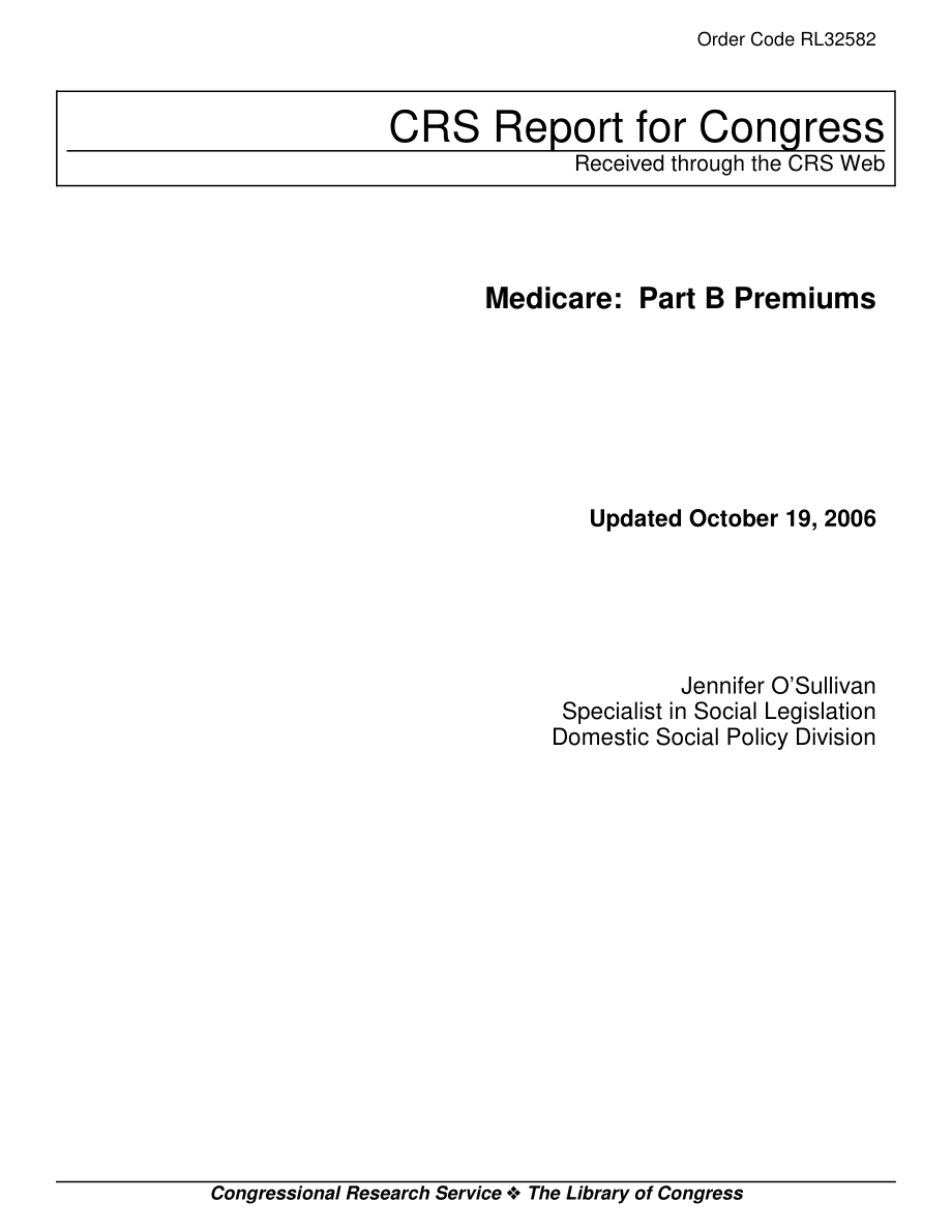 [20061019]RL32582_医疗保险：B部分保费.pdf_第1页
