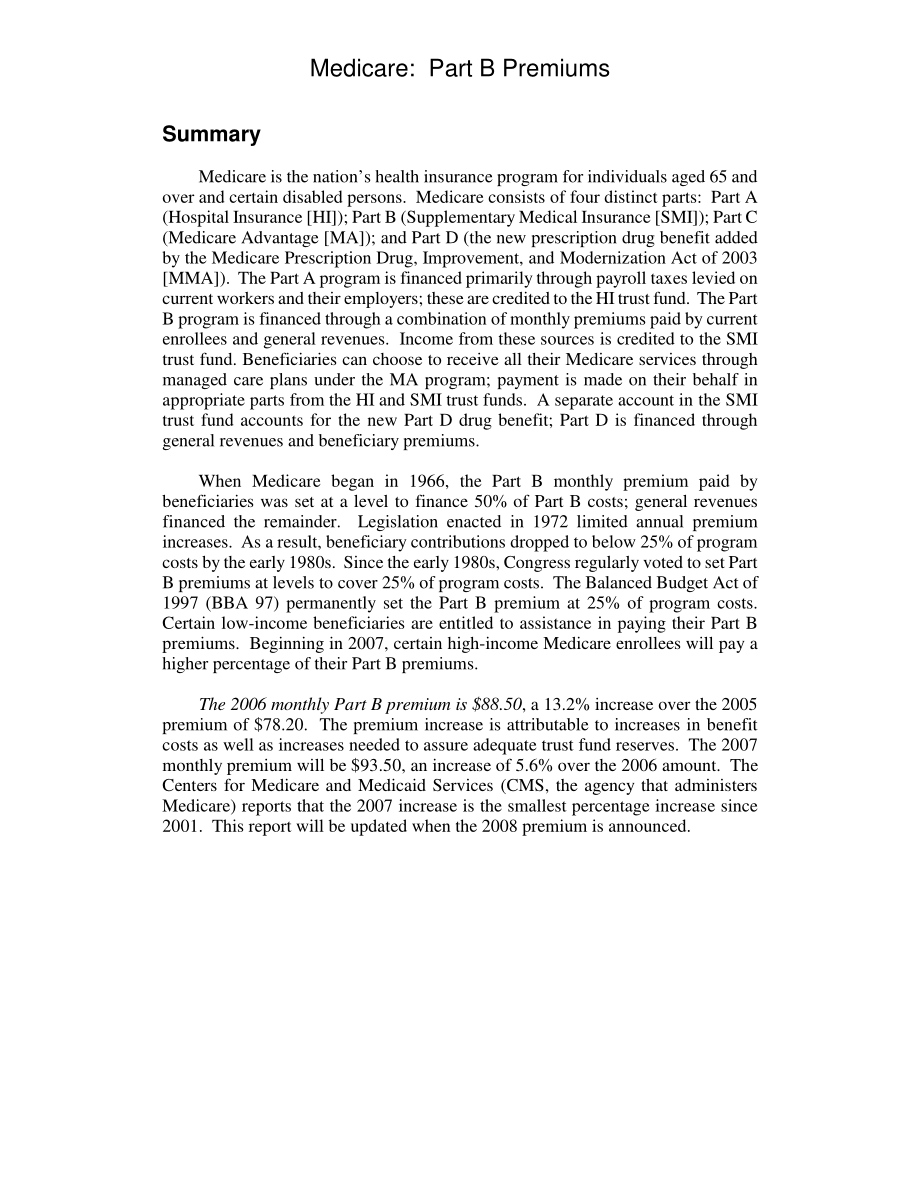 [20061019]RL32582_医疗保险：B部分保费.pdf_第2页