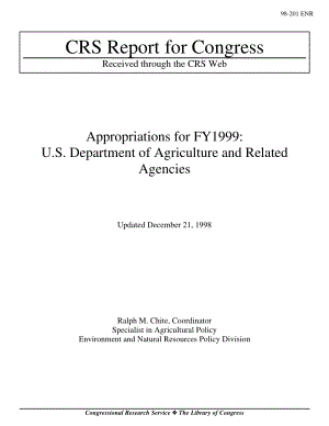 [19981221]98-201ENR_Appropriations for FY 1999：美国农业部及相关机构.pdf