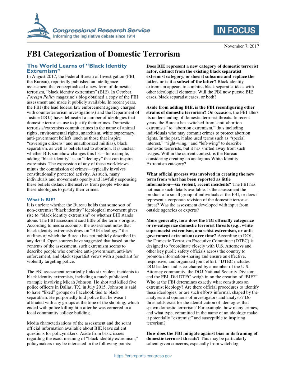 [20171107]IF10769_FBI对国内恐怖主义的分类.pdf_第1页