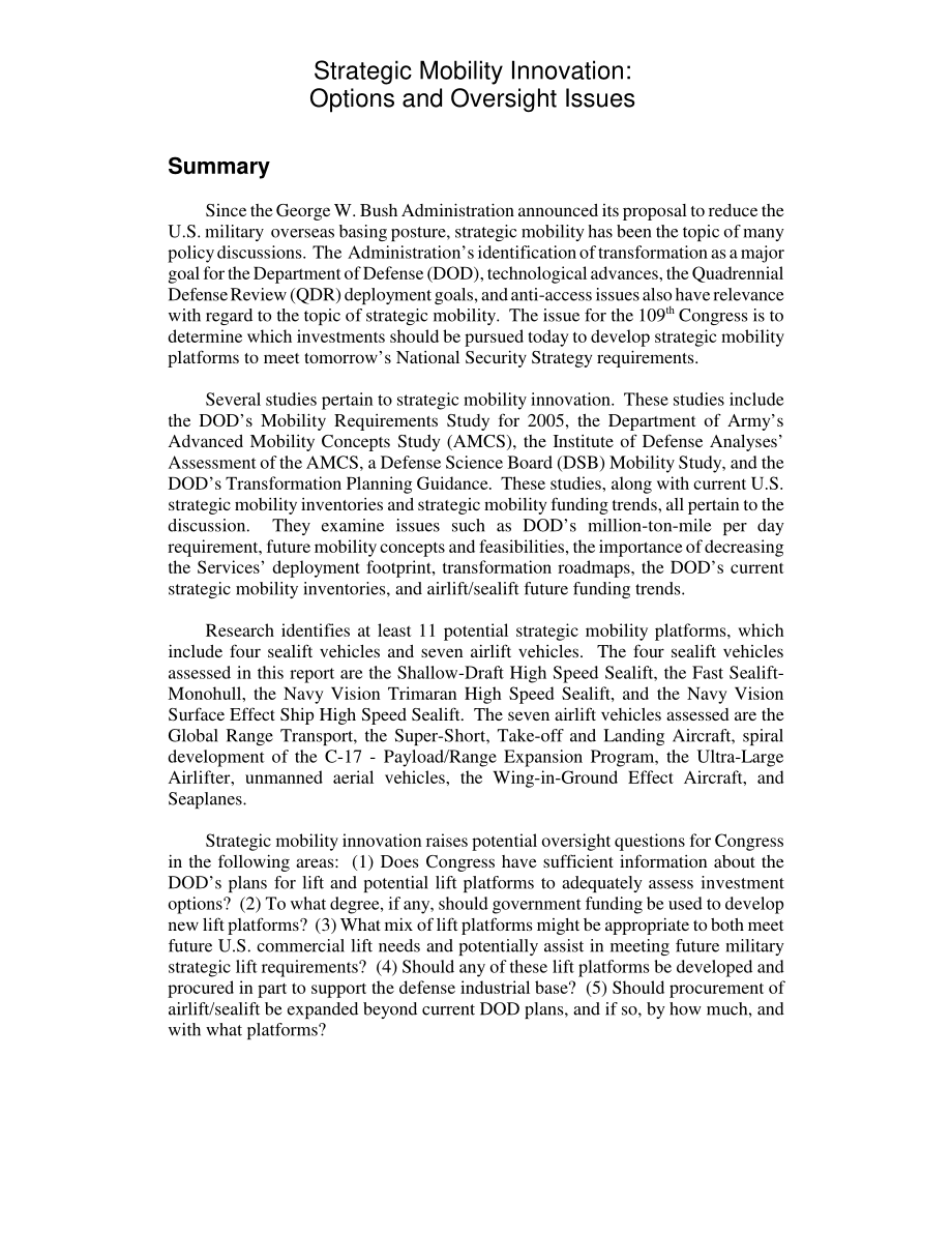 [20050429]RL32887_战略移动创新：备选方案和监督问题.pdf_第2页
