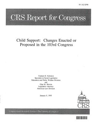 [19950109]95-142_儿童抚养：第103届国会颁布或提议的变更.pdf