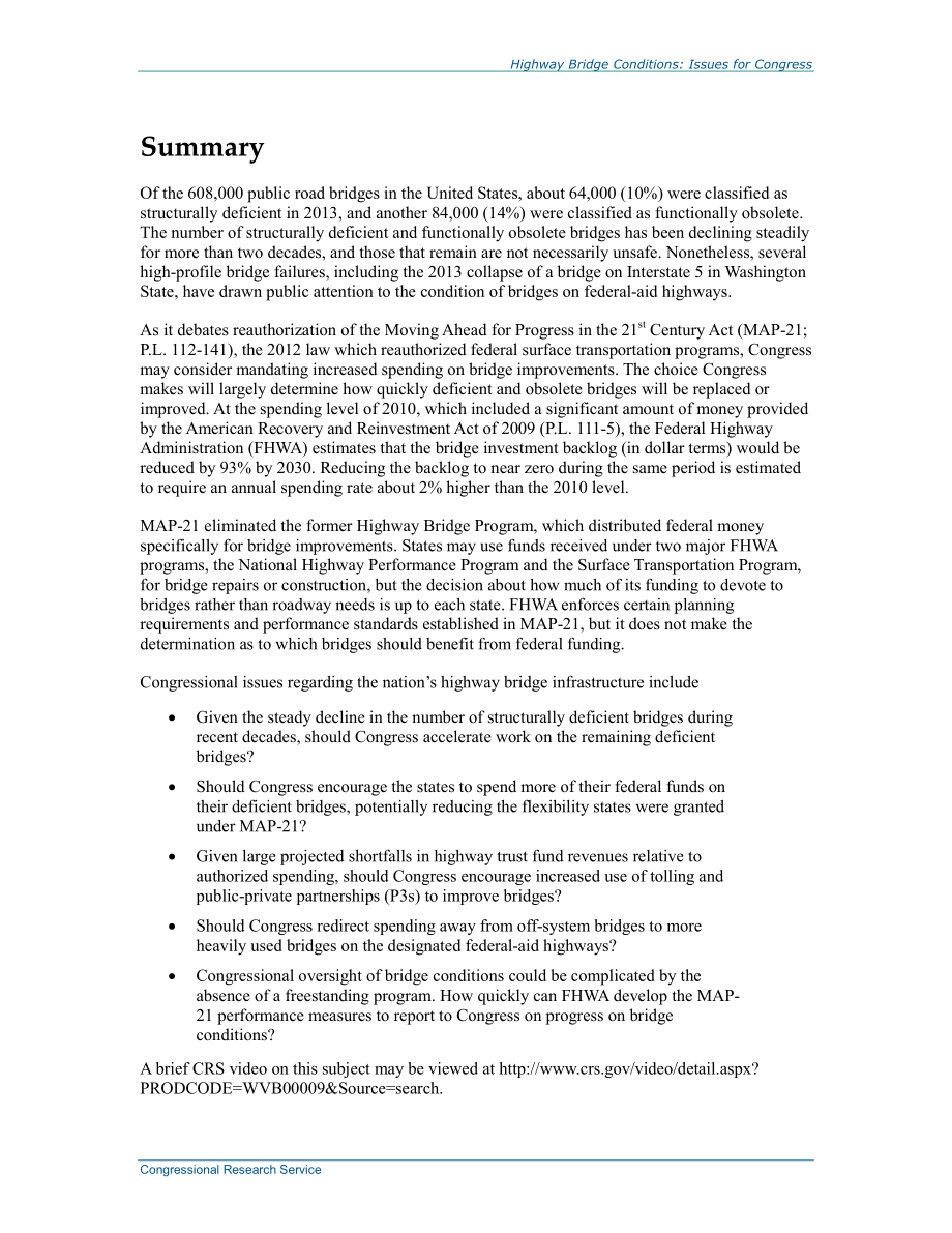 [20140916]R43103_公路桥梁条件：国会议题.pdf_第2页