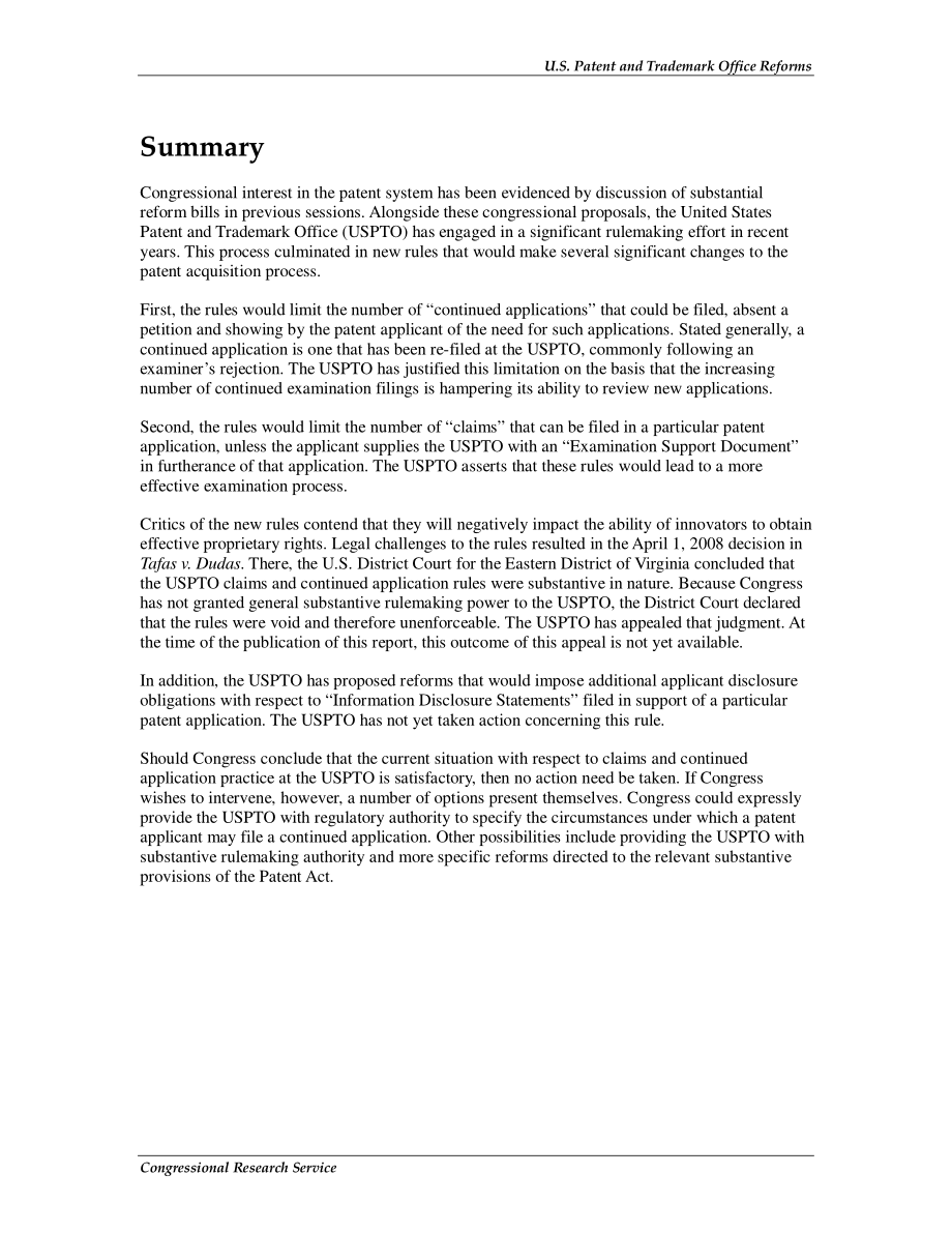 [20090210]RL34422_美国专利商标局改革：监管对创新和竞争的影响.pdf_第2页