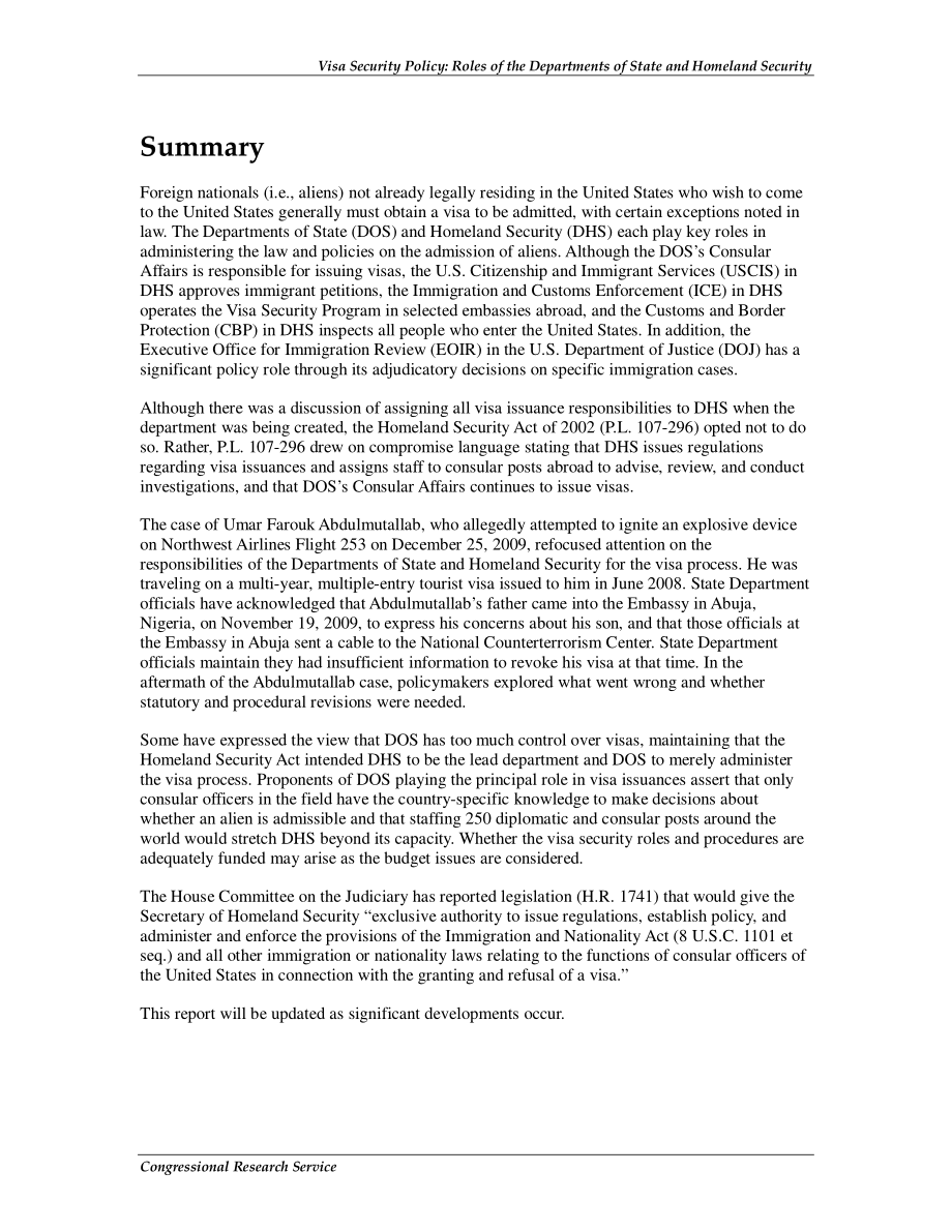 [20110630]R41093_Visa安全政策：国家和国土安全部的作用.pdf_第2页