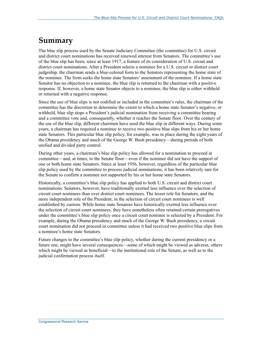 [20171002]R44975_美国巡回法院和地方法院提名的蓝名单程序：常见问题解答.pdf_第2页