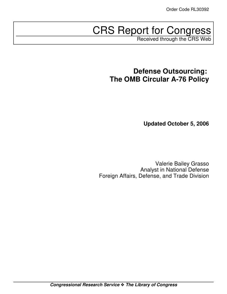 [20061005]RL30392_国防外包：OMB通告A-76政策.pdf_第1页