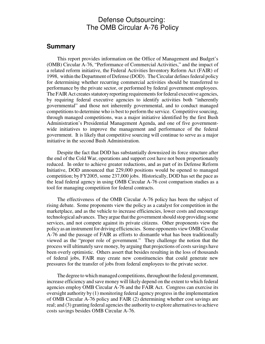 [20061005]RL30392_国防外包：OMB通告A-76政策.pdf_第2页