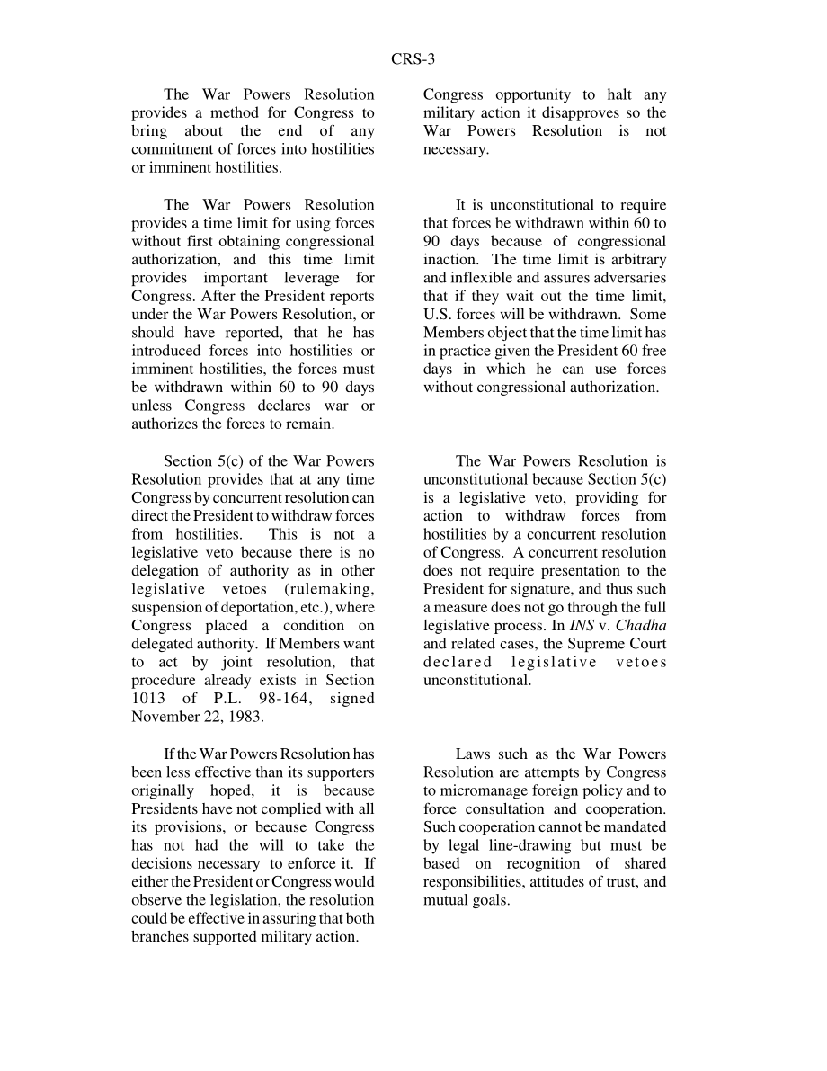 [19960605]96-494_战争权力决议：赞成和反对论点的简要总结.pdf_第3页