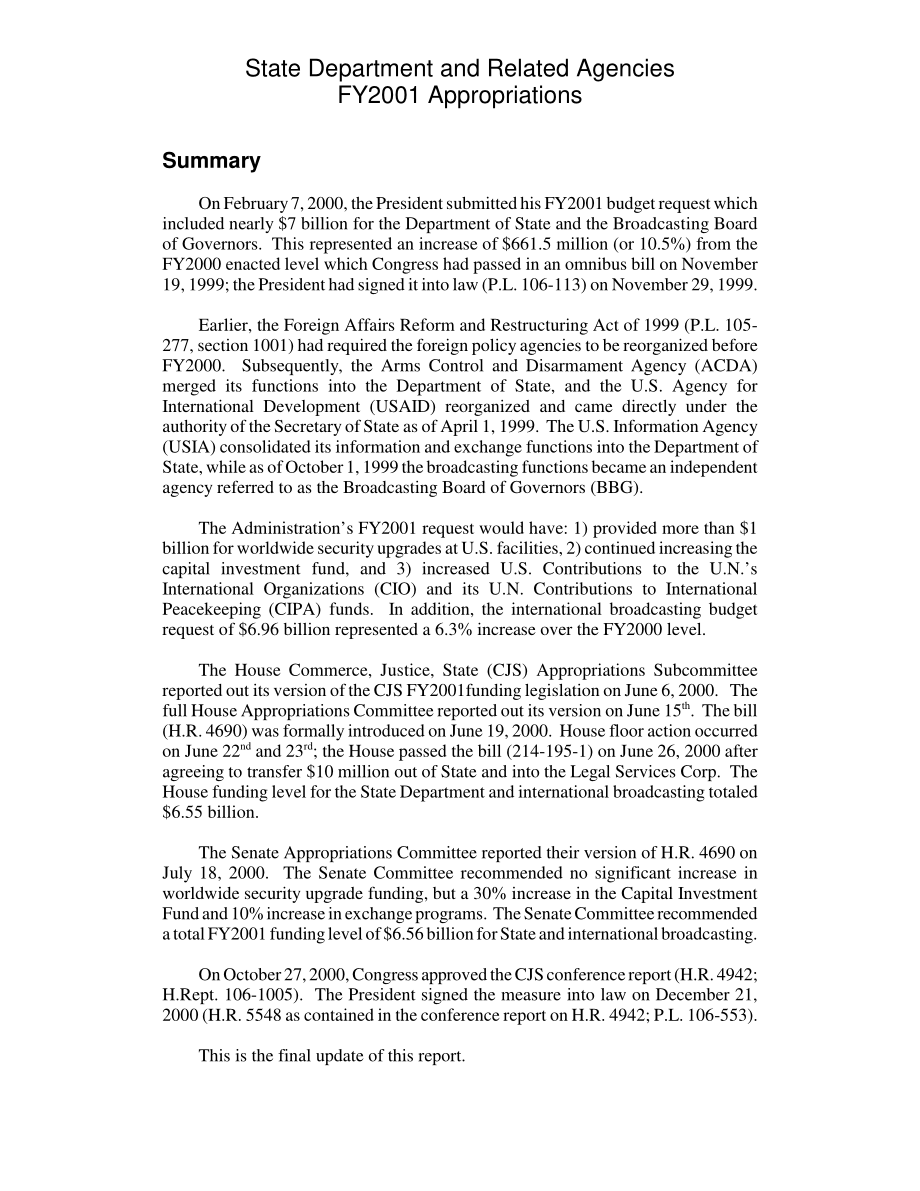 [20010213]RL30591_国务院和相关机构2001财年拨款.pdf_第2页