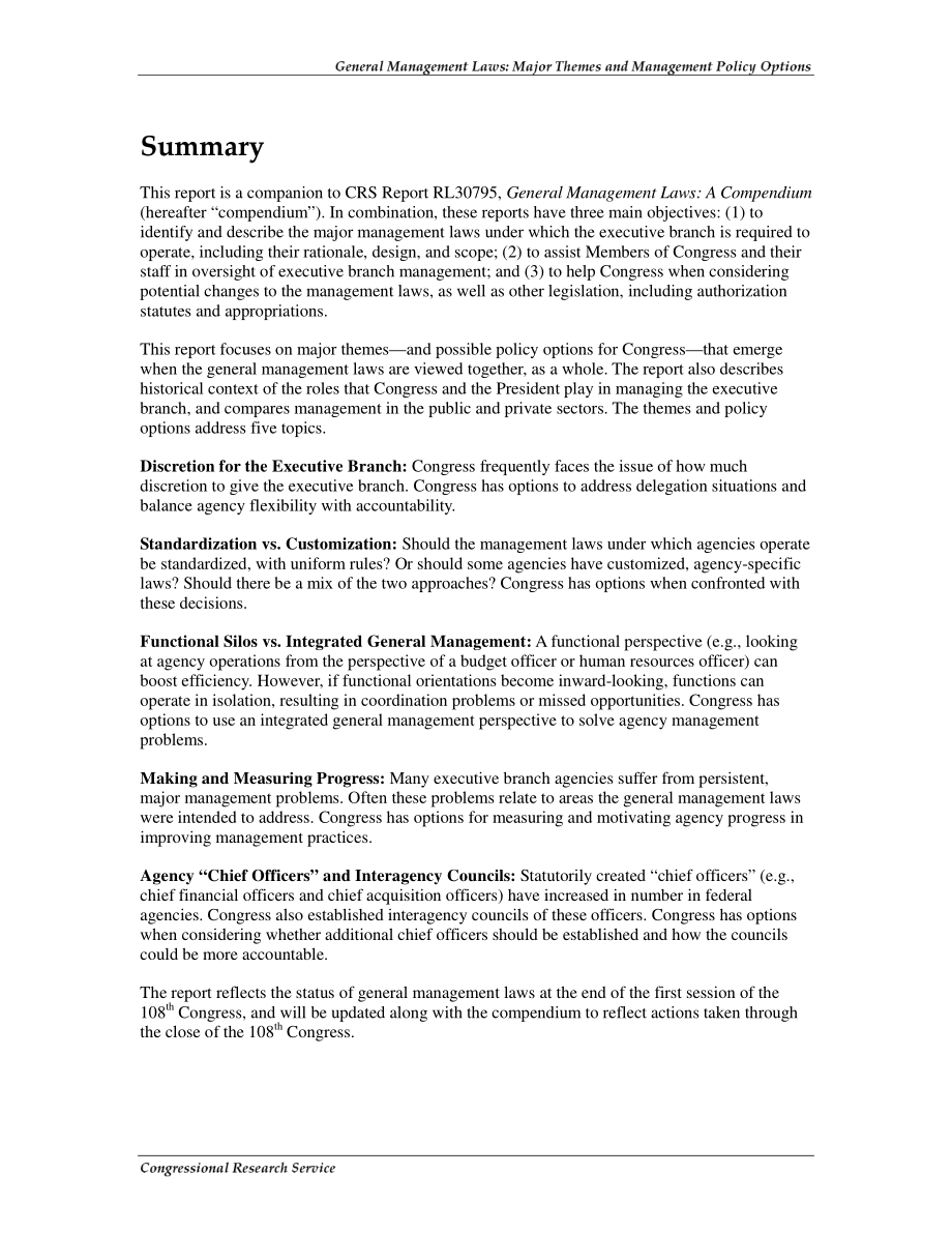 [20040519]RL32388_一般管理法：主要主题和管理政策选择.pdf_第2页