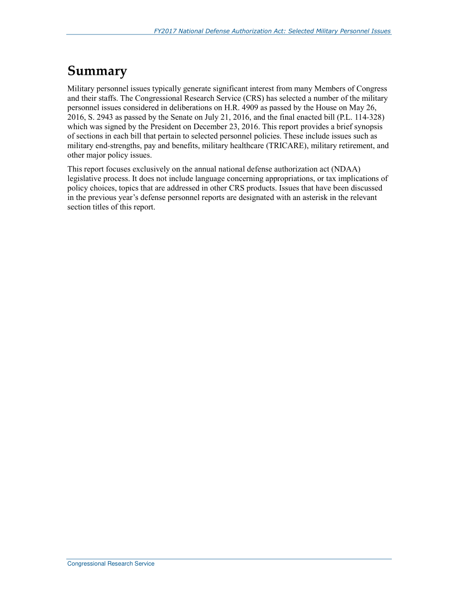 [20170123]R44577_2017财年国防授权法案：选定的军事人员问题.pdf_第2页