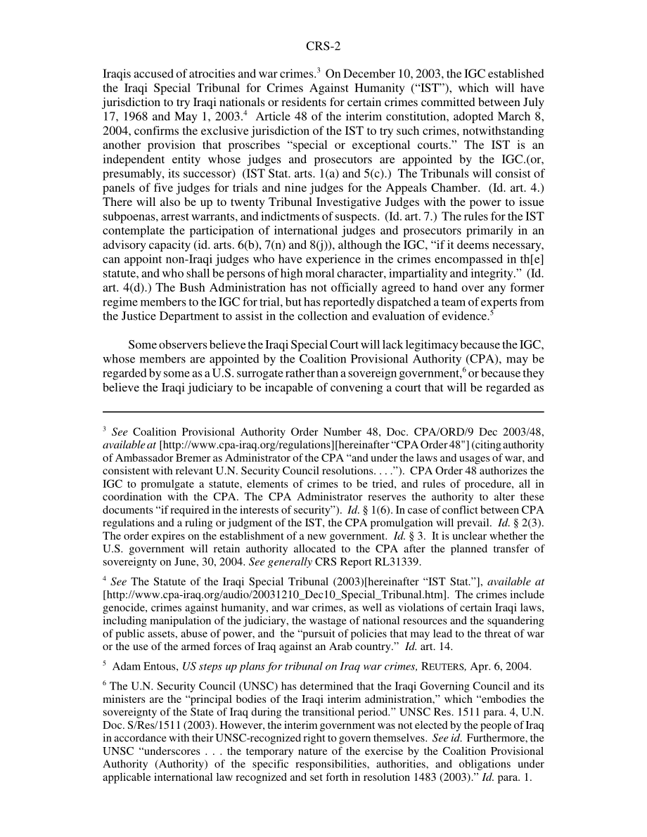 [20040407]RS21705_审判萨达姆·侯赛因国际罪行的选择.pdf_第2页