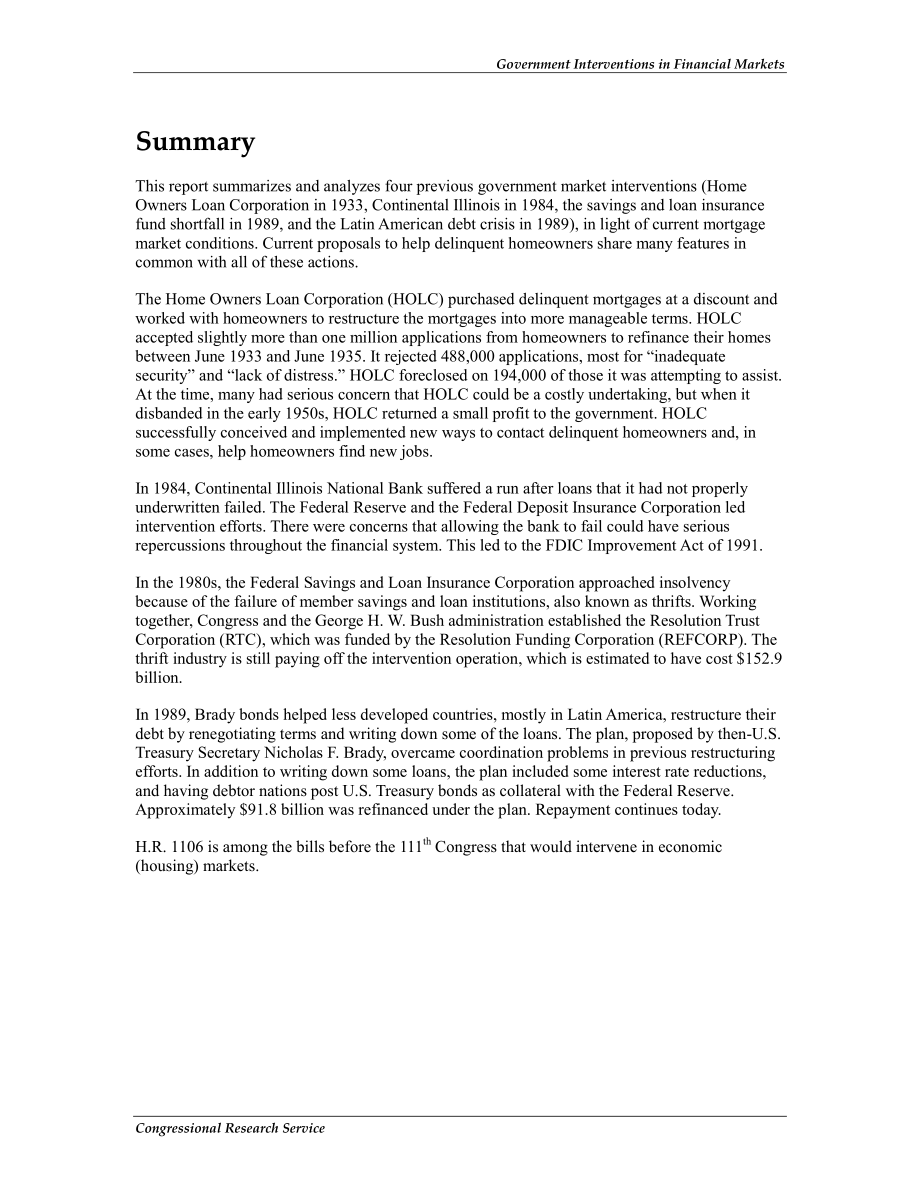 [20090225]RL34423_政府对金融市场的干预：次级抵押贷款期权的经济和历史分析.pdf_第2页