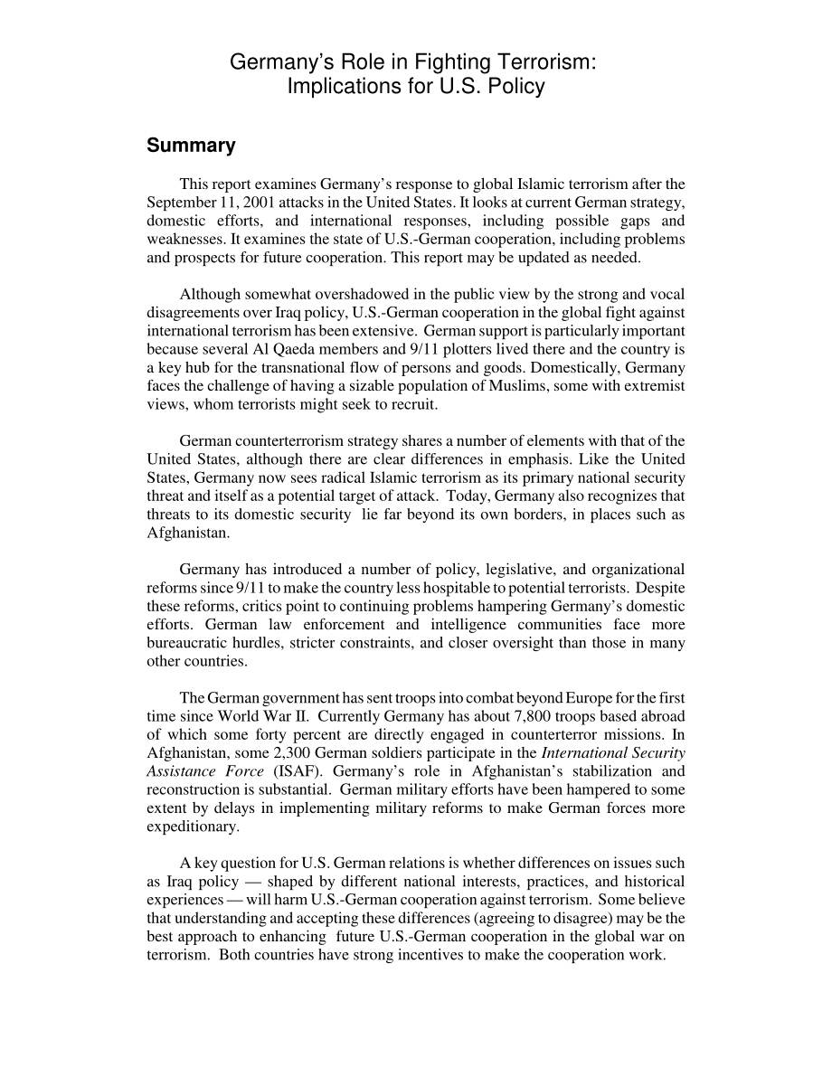 [20041227]RL32710_德国在打击恐怖主义方面的作用：对美国政策的影响.pdf_第2页