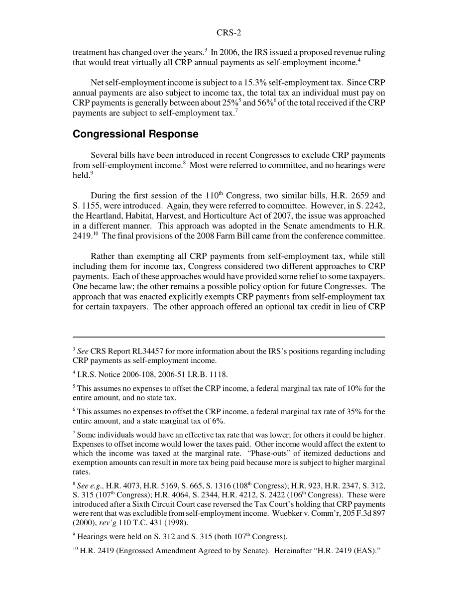 [20080703]RS22910_2008年农业法案：与税收相关的保护储备计划提案分析.pdf_第2页