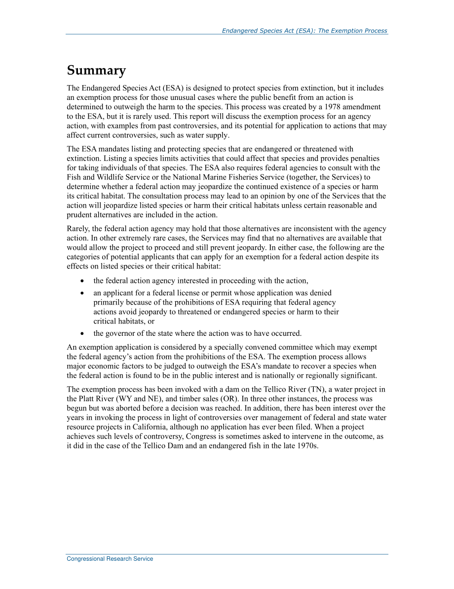 [20170127]R40787_濒危物种法案（ESA）：豁免程序.pdf_第2页