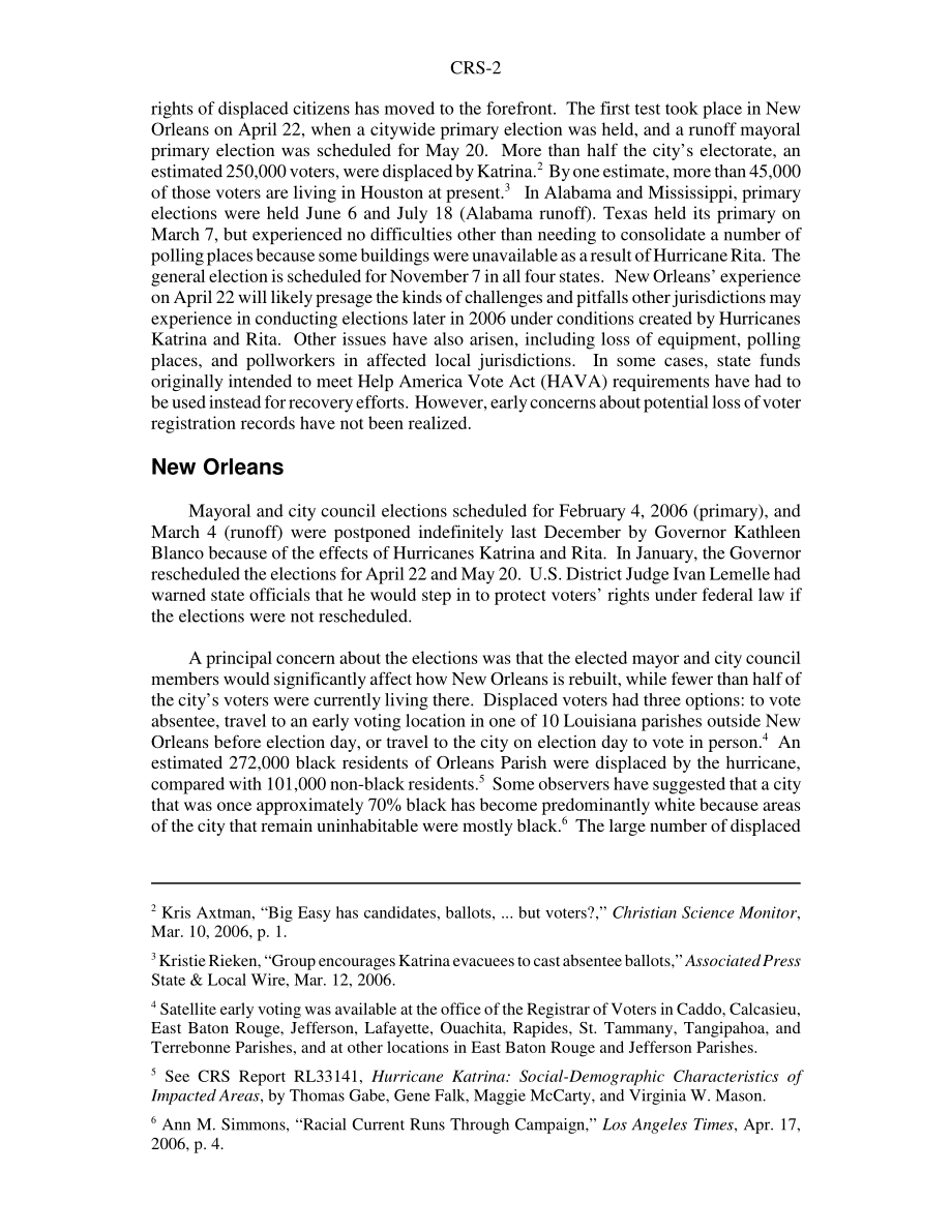 [20061017]RS22436_受卡特里娜飓风和丽塔飓风影响的州的选举.pdf_第2页