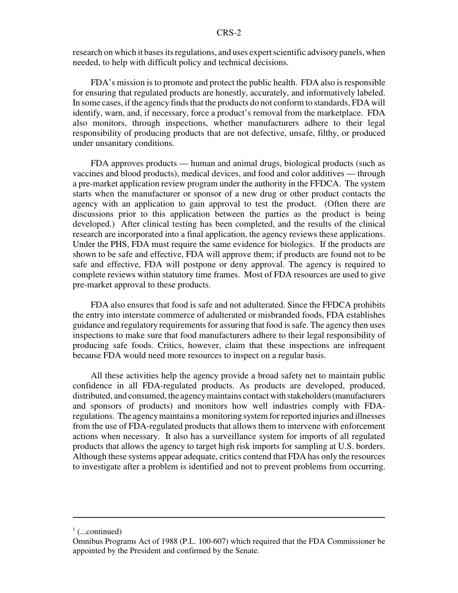[20010227]RS20033_美国食品和药物管理局：选定的资金和政策问题.pdf_第2页