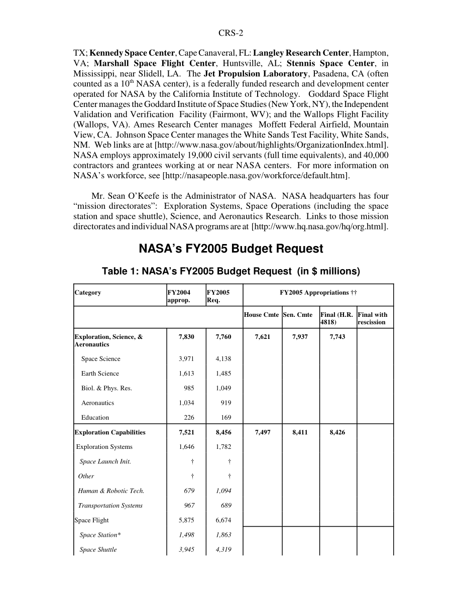 [20041210]RS21744_美国国家航空航天局：概述、2005财年预算概要以及国会的关键问题.pdf_第2页