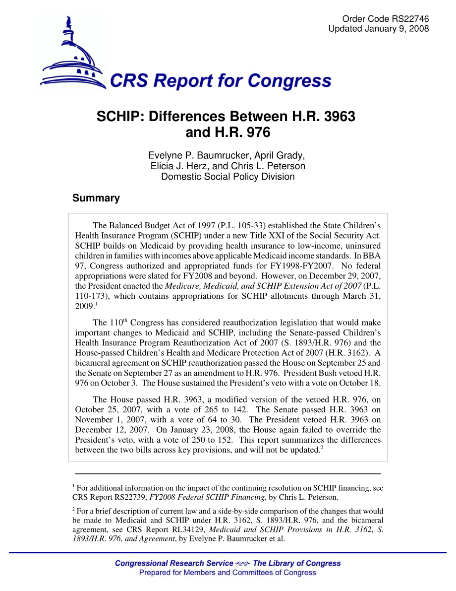 [20080109]RS22746_SCHIP：H.R.之间的差异3963和H.R.976.pdf_第1页