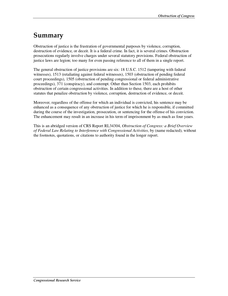 [20101105]RS22784_国会受阻：有关干涉国会活动的联邦刑法简略概述.pdf_第2页