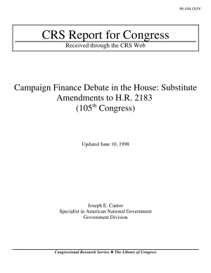 [19980610]98-494GOV_众议院竞选资金辩论： Substitute Amendments to H.R. 2183 (105th Congress).pdf