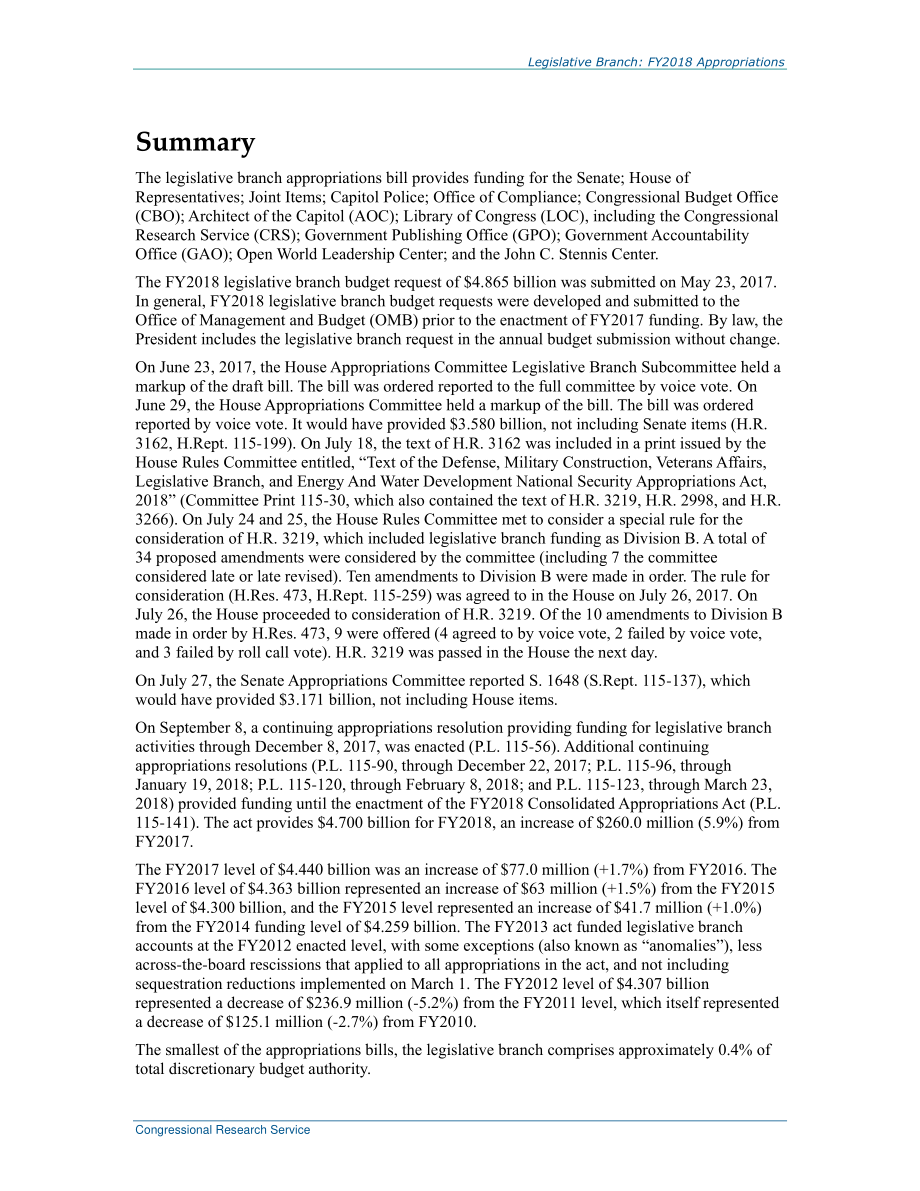 [20180418]R44899_立法部门：2018财年拨款.pdf_第2页