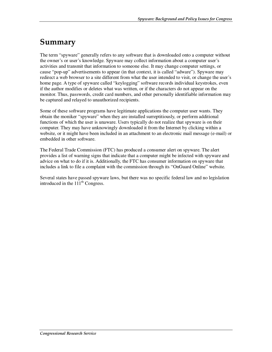 [20110112]RL32706_间谍软件：国会背景和政策问题.pdf_第2页