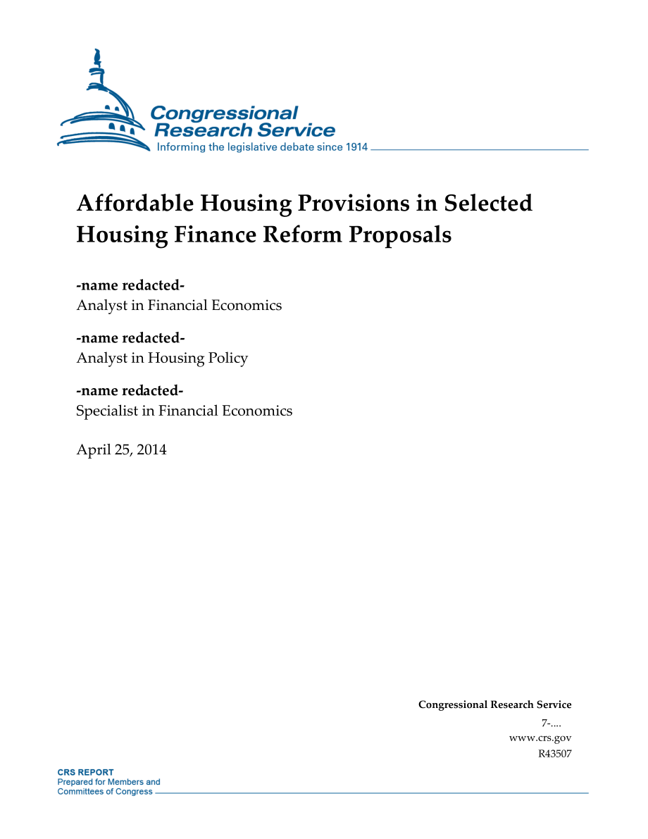 [20140425]R43507_部分住房金融改革提案中的保障性住房条款.pdf_第1页