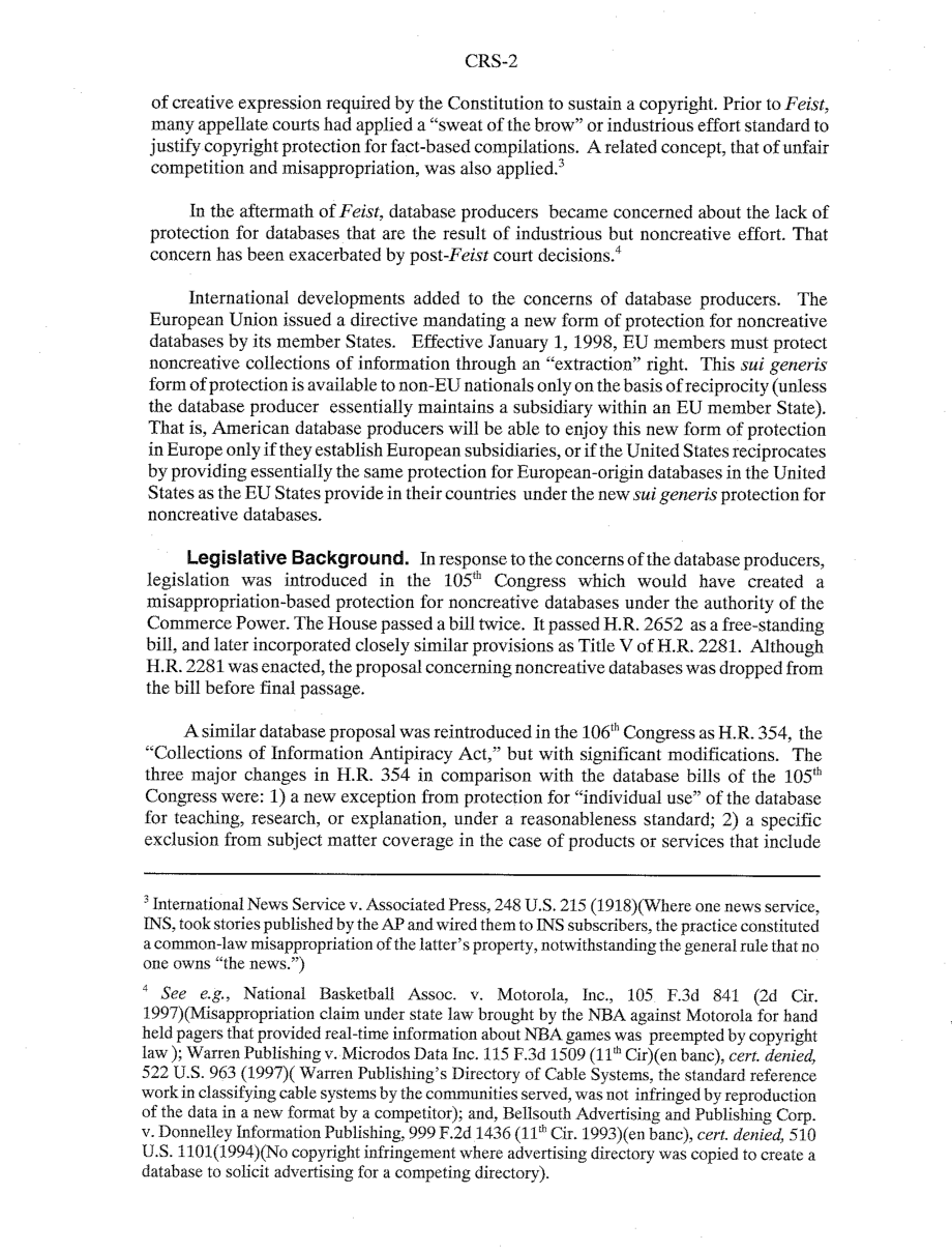 [20040406]RS21662_保护非创造性数据库：第108届国会审议的法案.pdf_第2页
