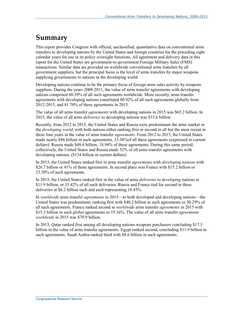 [20161219]R44716_2008-2015年向发展中国家转让常规武器.pdf_第2页