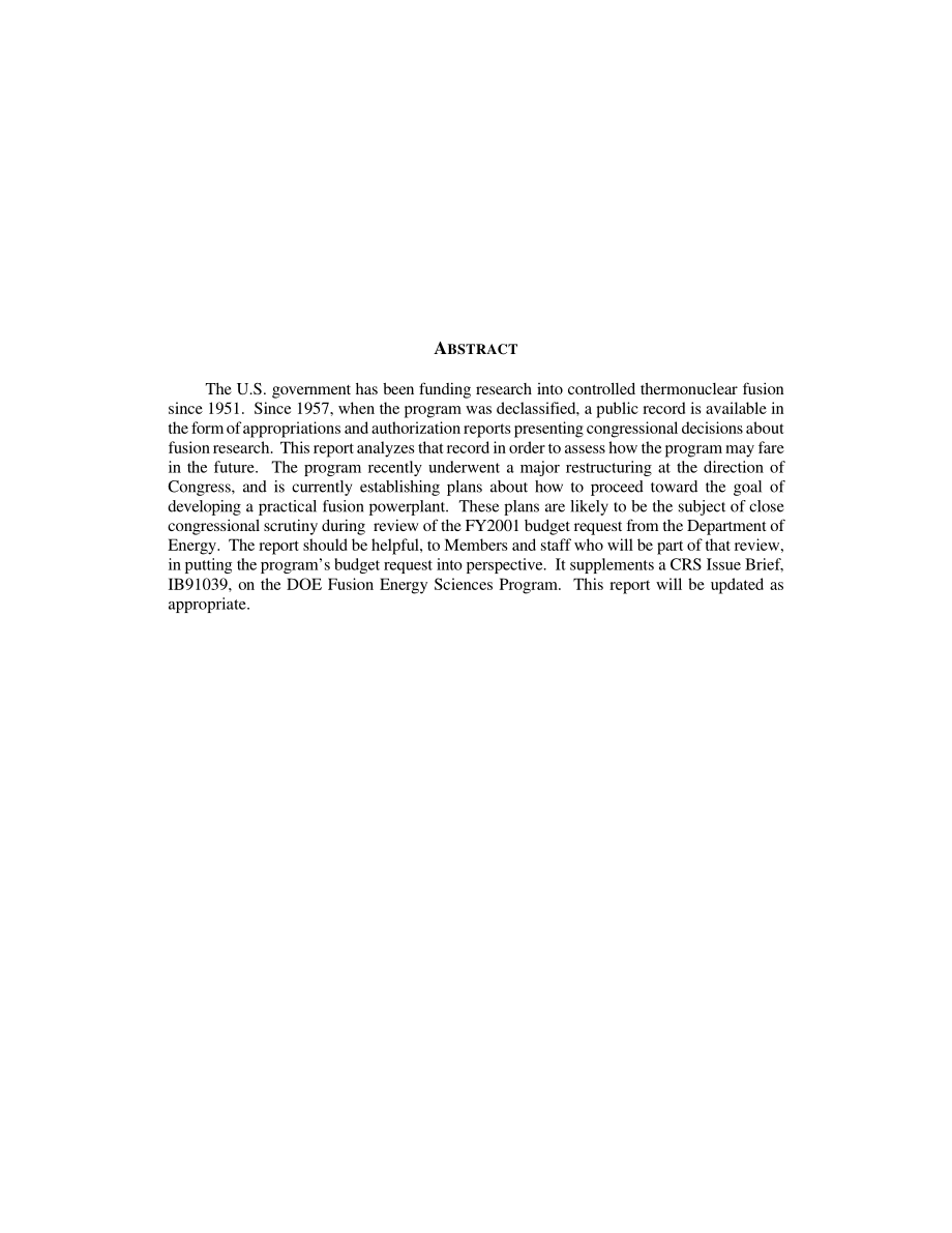 [20000131]RL30417_国会和聚变能源科学计划：历史分析.pdf_第2页