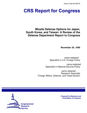[19991130]RL30379_Missile Defense Options for Japan, South Korea, and Taiwan A Review of the Defense Department Report to Congress.pdf