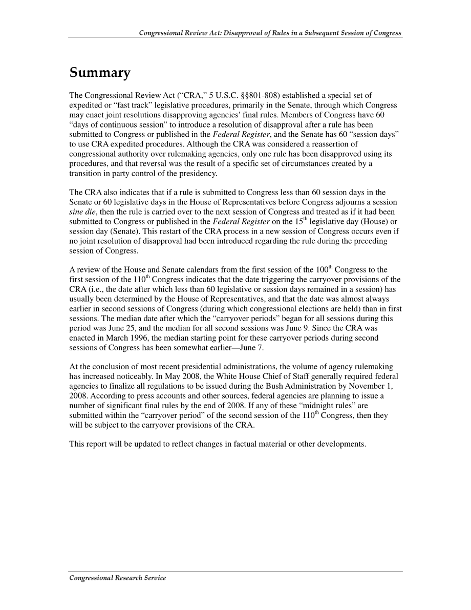 [20080903]RL34633_国会审查法案：在随后的国会会议上否决规则.pdf_第2页