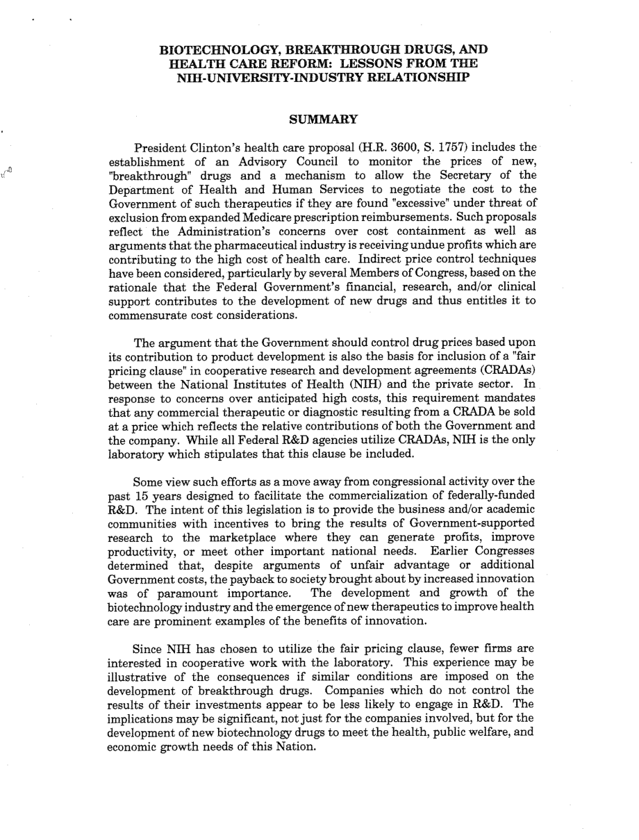 [19940414]94-375_生物技术、突破性药物和医疗改革：NIH大学与产业关系的经验教训.pdf_第2页