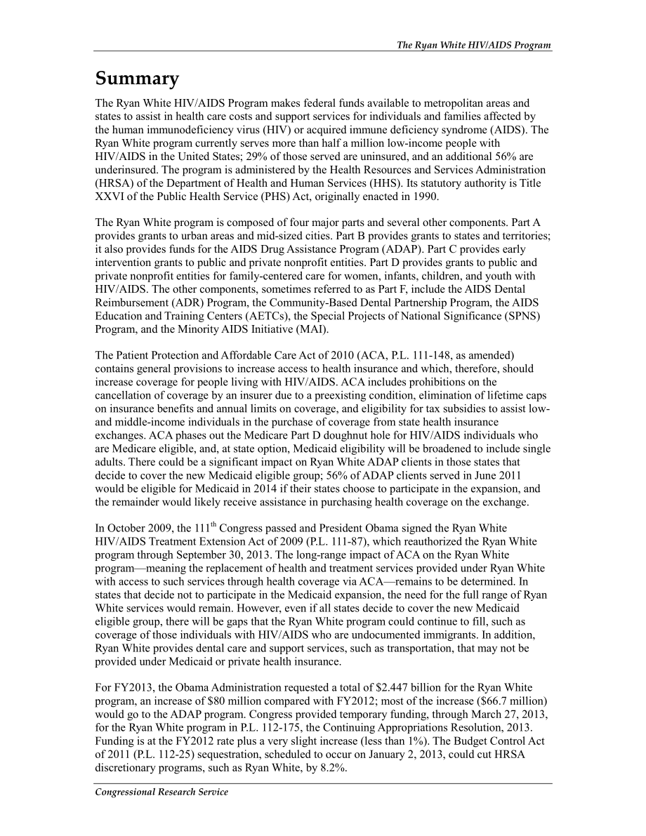 [20121113]RL33279_瑞安·怀特艾滋病毒艾滋病项目.pdf_第2页