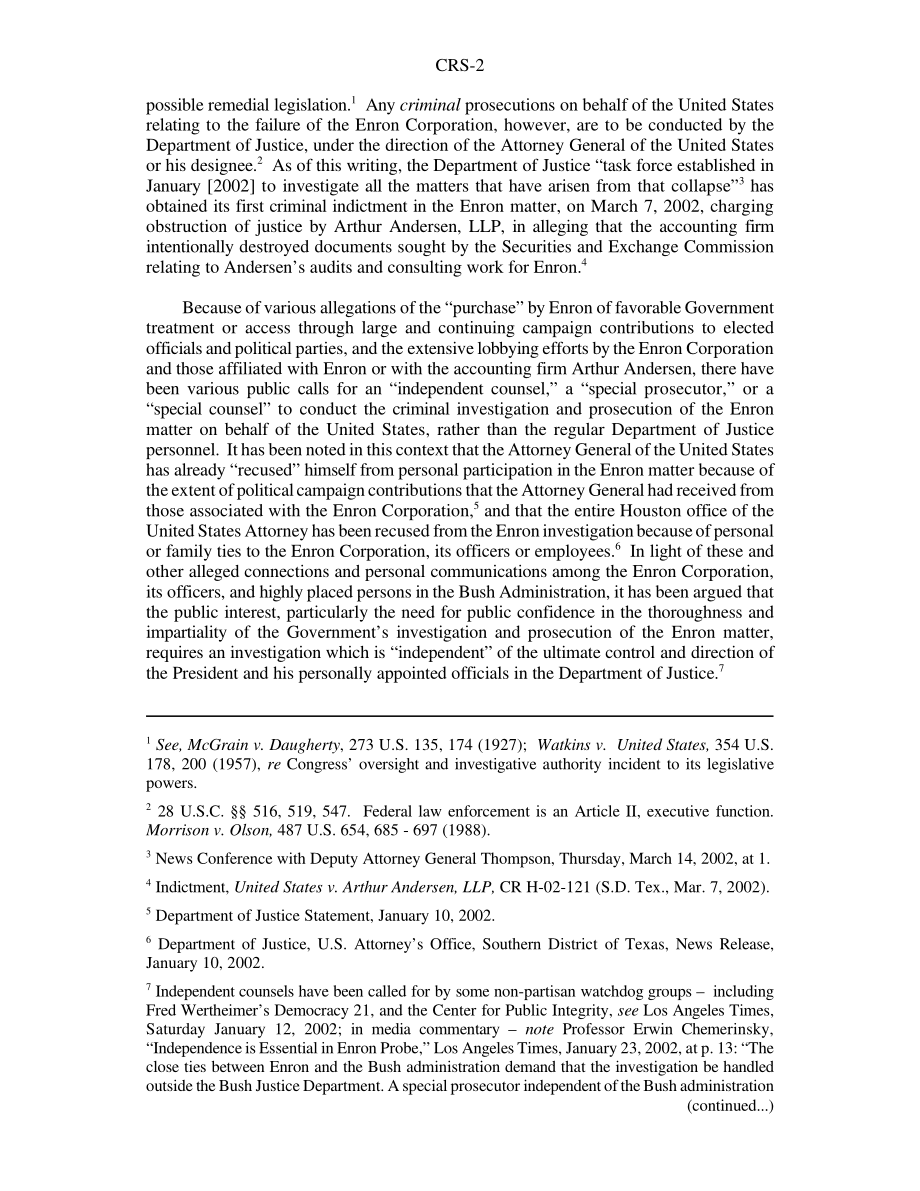 [20020415]RS21198_安然调查的独立律师或特别检察官.pdf_第2页