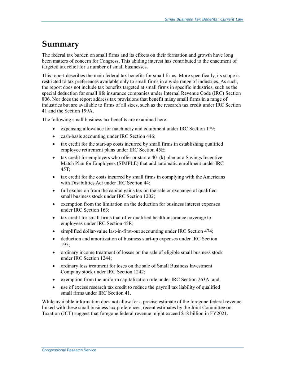 [20211110]RL32254_小企业税收优惠：现行法律 .pdf_第2页