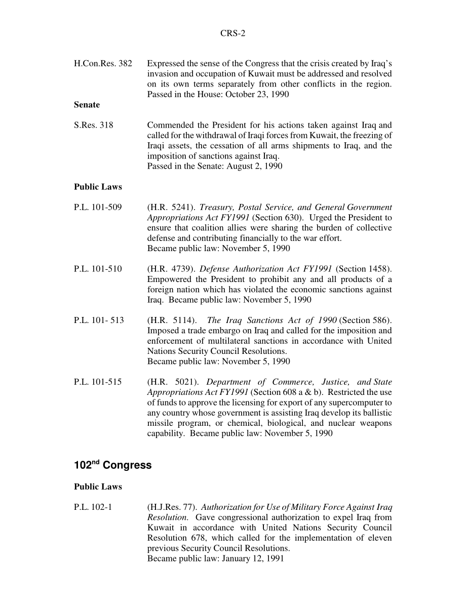 [20030327]RS21324_伊拉克：1990-2003年国会颁布的立法和通过的决议汇编.pdf_第2页