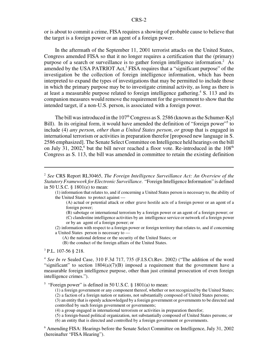 [20040809]RS21472_根据第113条对《外国情报监视法》（FISA）的拟议修改.pdf_第2页