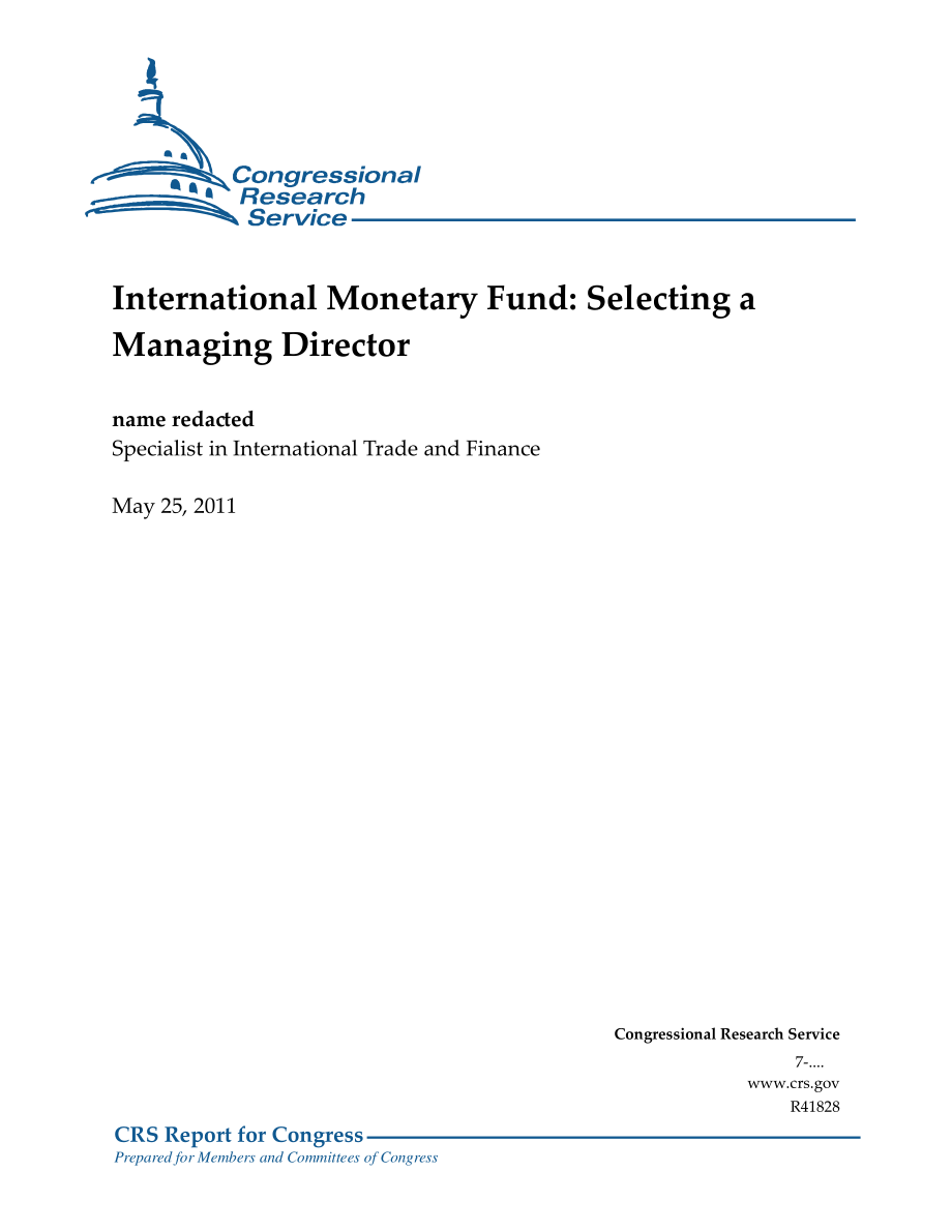 [20110525]R41828_国际货币基金组织：选择常务董事.pdf_第1页