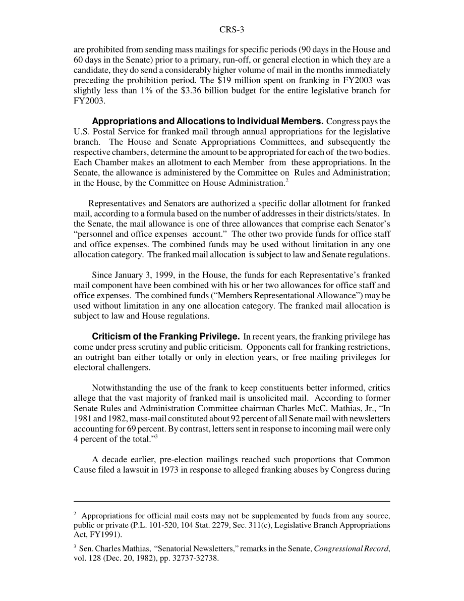 [20031124]RS20720_国会邮件：邮戳特权的历史和更改选项.pdf_第3页