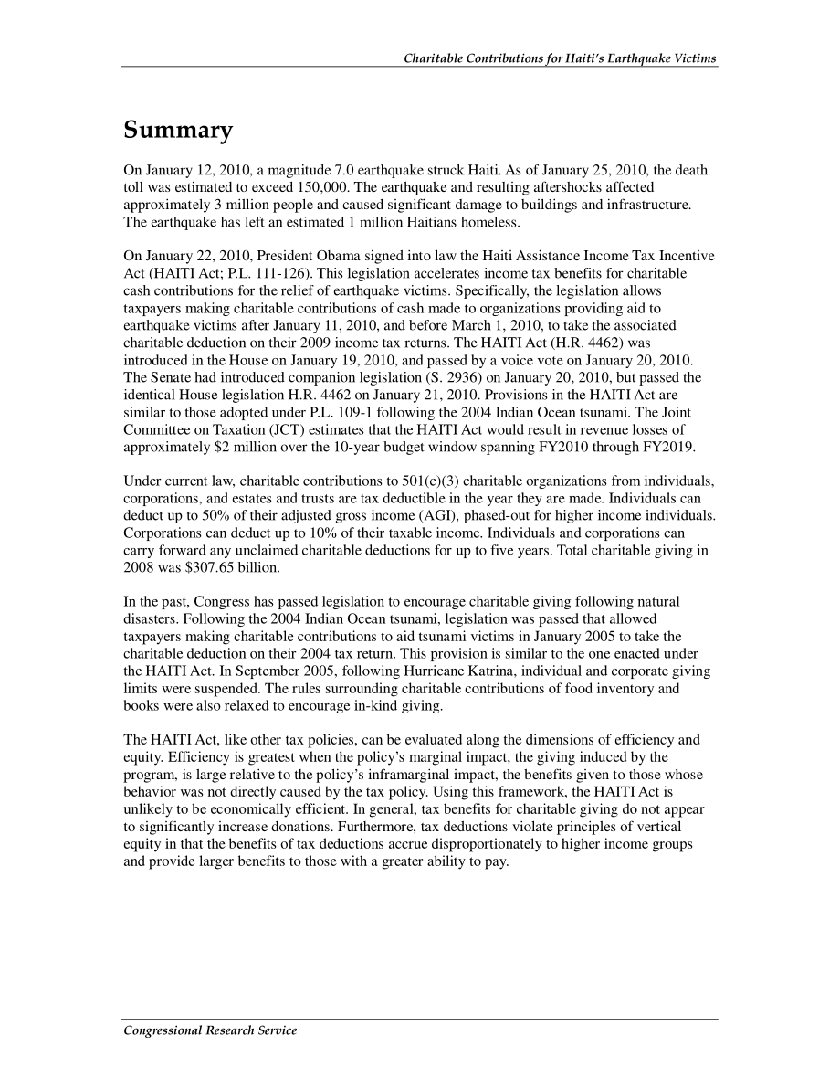 [20100126]R41036_海地地震灾民慈善捐款.pdf_第2页